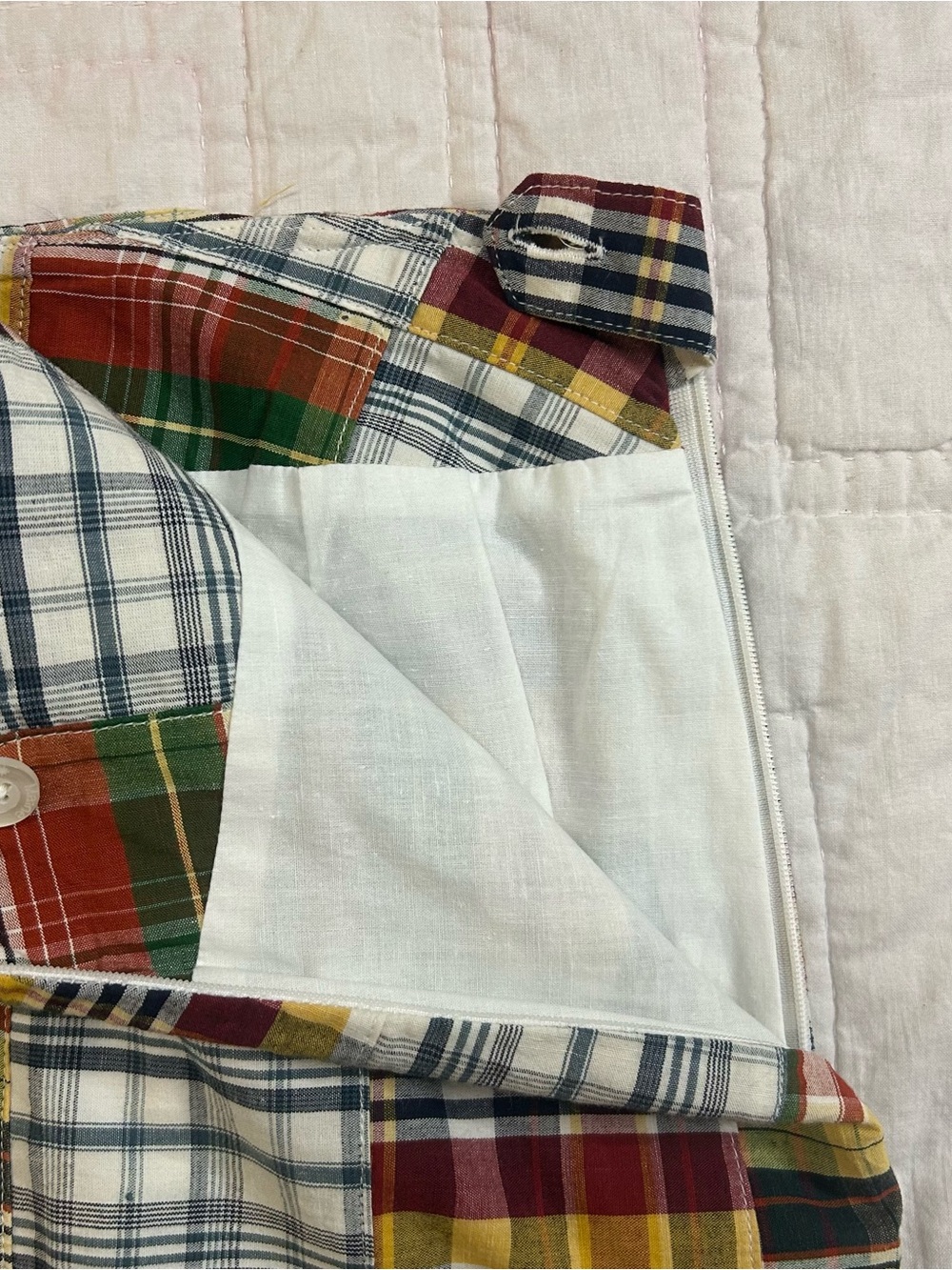 Cape Madras Patchwork Plaid Skirt Lined Preppy Golfcore Coastal Women’s Size 12 - Picture 8 of 10